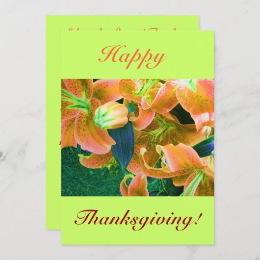 Happy Thanksgiving IV Kaart (Voorkant / Achterkant)