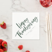 Happy Thanksgiving jager groen penseelscript Servet (Insitu)