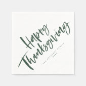 Happy Thanksgiving jager groen penseelscript Servet (Voorkant)