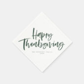 Happy Thanksgiving jager groen penseelscript Servet (Hoek)