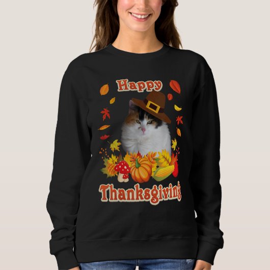 Happy Thanksgiving Japanese Bobtail Cat I'm Thankf Trui (Voorkant)