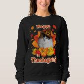Happy Thanksgiving Japanese Bobtail Cat I'm Thankf Trui (Voorkant)