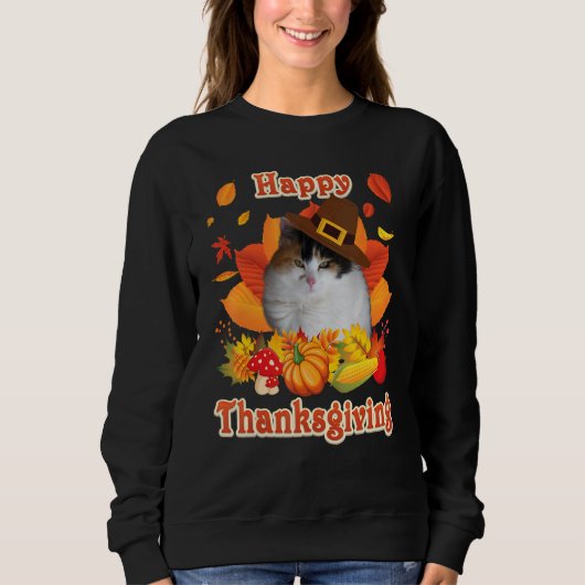 Happy Thanksgiving Japanese Bobtail Cat I'm Thankf Trui (Voorkant)
