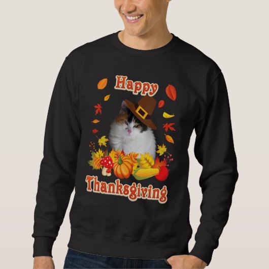 Happy Thanksgiving Japanese Bobtail Cat I'm Thankf Trui (Voorkant)