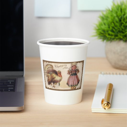 Happy Thanksgiving Joy  Turkije Papieren Bekers (Insitu)