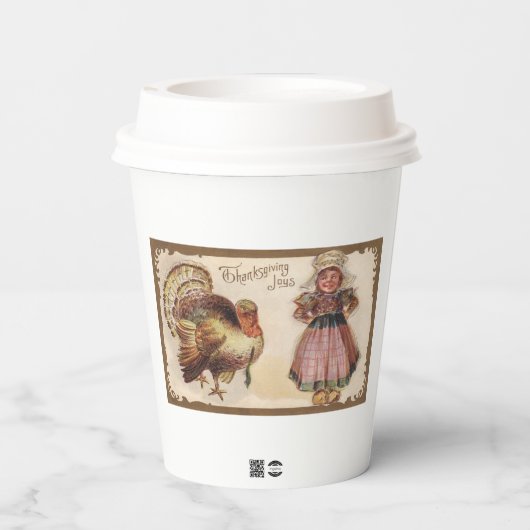 Happy Thanksgiving Joy  Turkije Papieren Bekers (Achterkant)