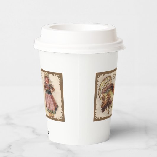 Happy Thanksgiving Joy  Turkije Papieren Bekers (Rechts)