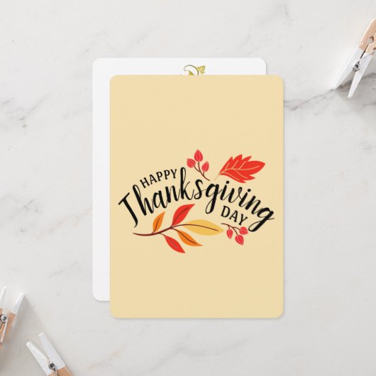 Happy Thanksgiving Kaart (Voorkant / Achterkant in situ)