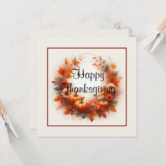 Happy Thanksgiving Kaart (Voorkant / Achterkant in situ)