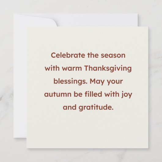 Happy Thanksgiving Kaart (Achterkant)