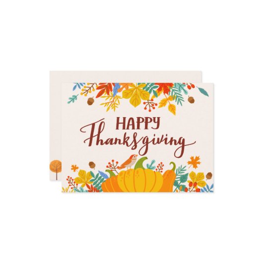 Happy Thanksgiving Kaart (Voorkant / Achterkant in situ)