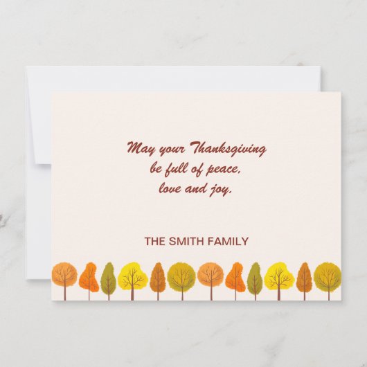 Happy Thanksgiving Kaart (Achterkant)