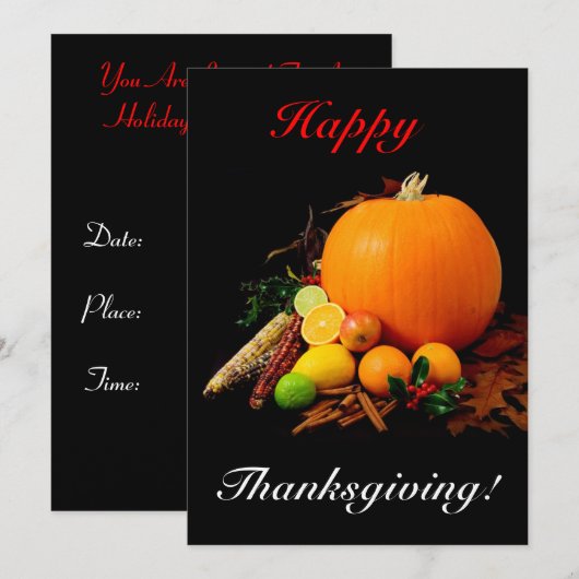 Happy Thanksgiving Kaart (Voorkant / Achterkant)