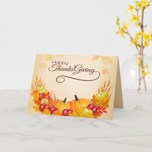 Happy Thanksgiving Kaart (Gele Bloem)
