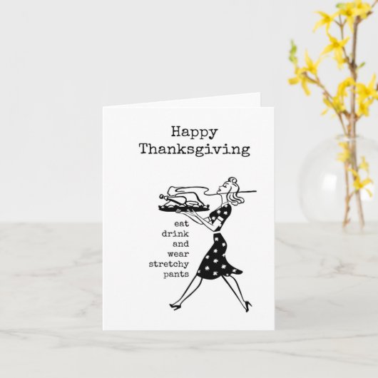 Happy Thanksgiving Kaart, Grappig, Sarcastisch Kaart (Gele Bloem)