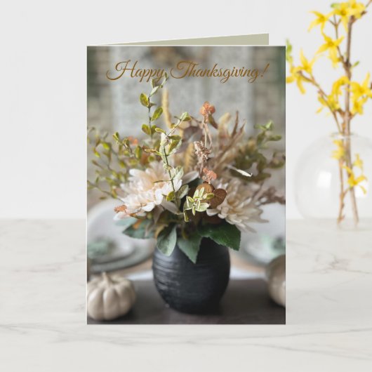 Happy Thanksgiving-kaart Kaart (Gele Bloem)