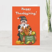 Happy Thanksgiving Kaart voor kinderen uit Santa (Voorkant)