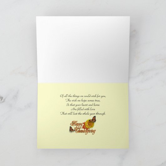 Happy Thanksgiving-kaartenvlinders Feestdagen Kaart (Binnen)