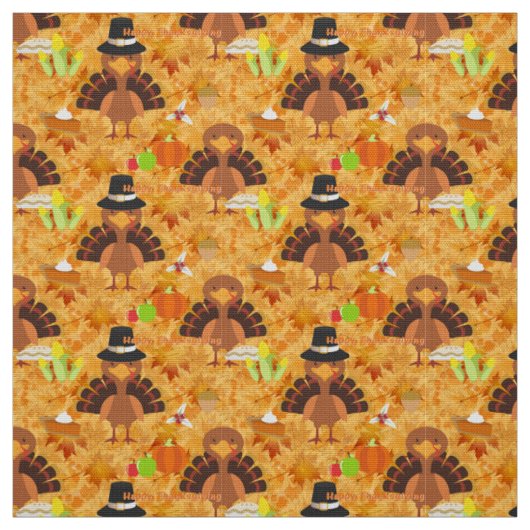 Happy Thanksgiving kalkoen stof (Swatch)