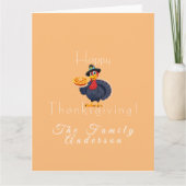 Happy thanksgiving kalkoen taart licht sinaasappel kaart (Voorkant)