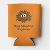 Happy Thanksgiving kalkoen vogel illustratie op ma Blikjeskoeler (Voorkant)