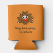 Happy Thanksgiving kalkoen vogel illustratie op ma Blikjeskoeler (Achterkant)