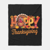 Happy Thanksgiving kalkoenen Herfst Fleece Deken (Voorkant)