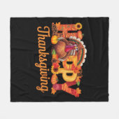 Happy Thanksgiving kalkoenen Herfst Fleece Deken (Voorkant (Horizontaal))