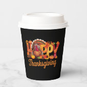 Happy Thanksgiving kalkoenen Herfst Papieren Bekers (Voorkant)