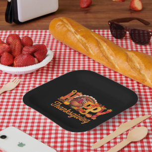 Happy Thanksgiving kalkoenen Herfst Papieren Bordje