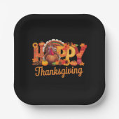 Happy Thanksgiving kalkoenen Herfst Papieren Bordje (Voorkant)