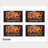 Happy Thanksgiving kalkoenen Herfst Rechthoekige Sticker (Vel)