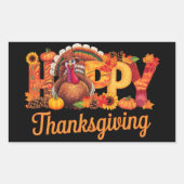 Happy Thanksgiving kalkoenen Herfst Rechthoekige Sticker (Voorkant)