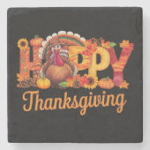Happy Thanksgiving kalkoenen Herfst Stenen Onderzetter (Voorkant)