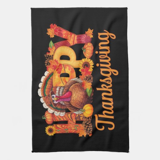 Happy Thanksgiving kalkoenen Herfst Theedoek (Verticaal)