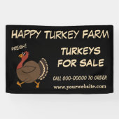Happy Thanksgiving-kalkoenen voor verkoopbanner Spandoek (Horizontaal)