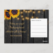 Happy Thanksgiving-kanonhout, bijtende groet Briefkaart (Achterkant)