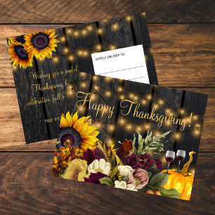Happy Thanksgiving-kanonhout, bijtende groet Briefkaart