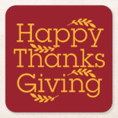 Happy Thanksgiving Kartonnen Onderzetters (Voorkant)