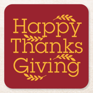 Happy Thanksgiving Kartonnen Onderzetters
