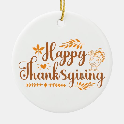 Happy Thanksgiving Keramisch Ornament (Voorkant)