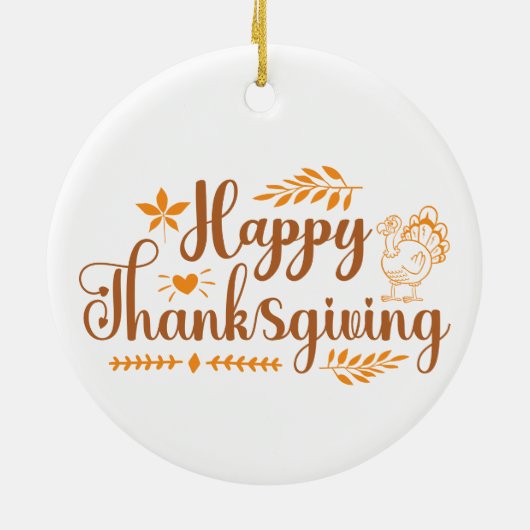 Happy Thanksgiving Keramisch Ornament (Achterkant)
