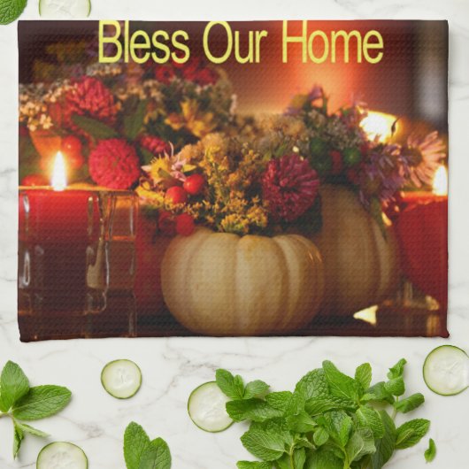 Happy Thanksgiving Keuken Handdoek Bless Home (Gevouwen)