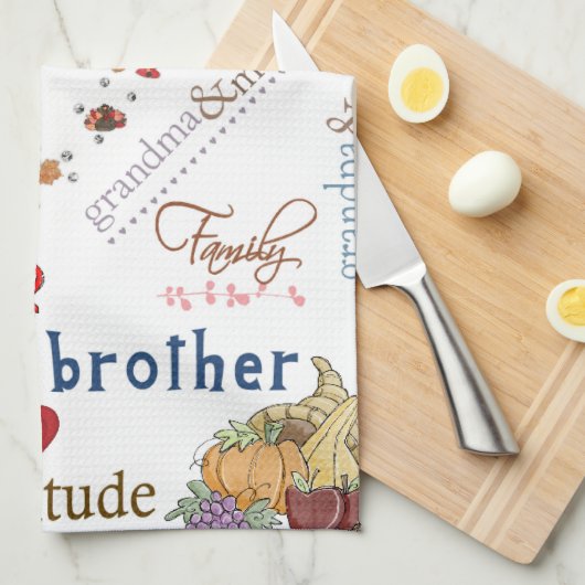 Happy Thanksgiving Keuken Handdoek Bless Home (Quarter Fold)