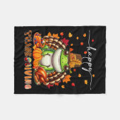 Happy Thanksgiving kikkerkostuum Turkije Fall Leav Fleece Deken (Voorkant (Horizontaal))