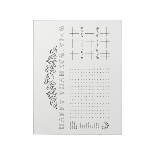 Happy Thanksgiving kinder activiteitspagina kleure Notitieblok (Linkerzijde)