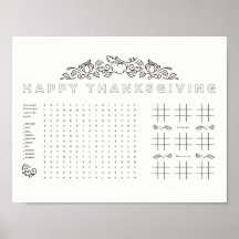Happy Thanksgiving kinder kleuractiviteit placemat