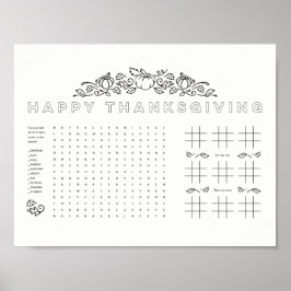 Happy Thanksgiving kinder kleuractiviteit placemat Poster