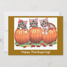 Happy Thanksgiving Kittens op Pumpkins, ZSSG Feestdagenkaart