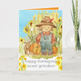 Happy Thanksgiving kleinzoon Boer Jongen Puppy Hon Kaart